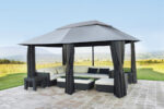 Metalna tenda gazebo BELIZE - siva - Slika 3