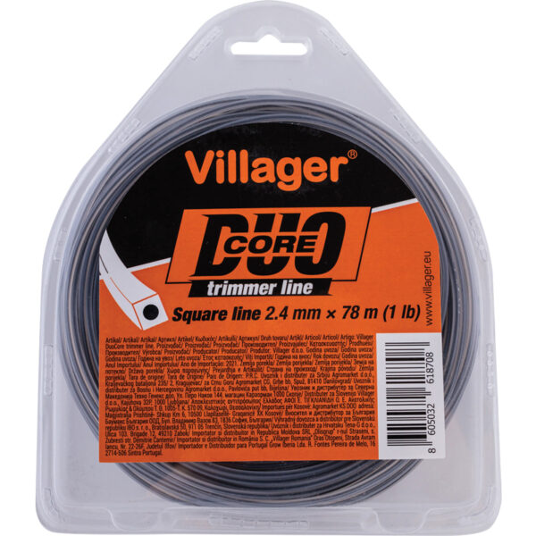 Silk za trimer 2.4mm X 390m (5LB) - Duo core - Četvrtasta nit Villager