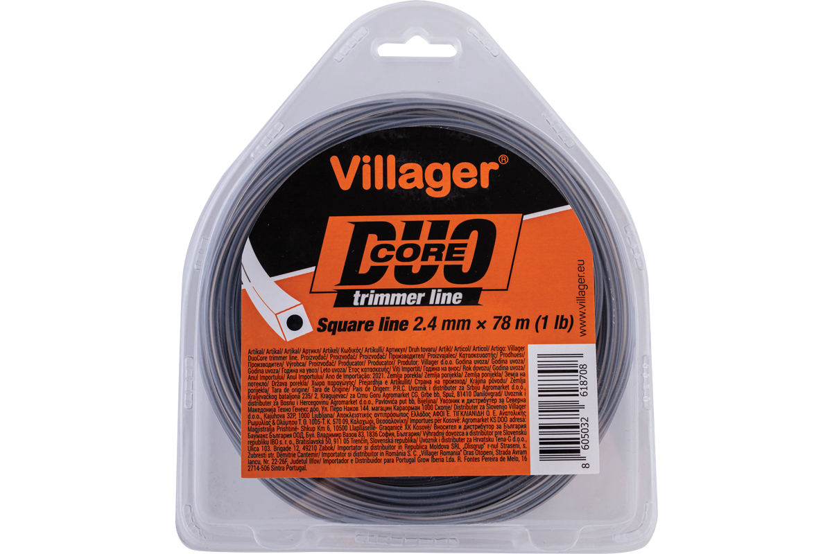 068398 Silk za trimer 2.7mm X 310m (5LB) - Duo core - Četvrtasta nit Villager