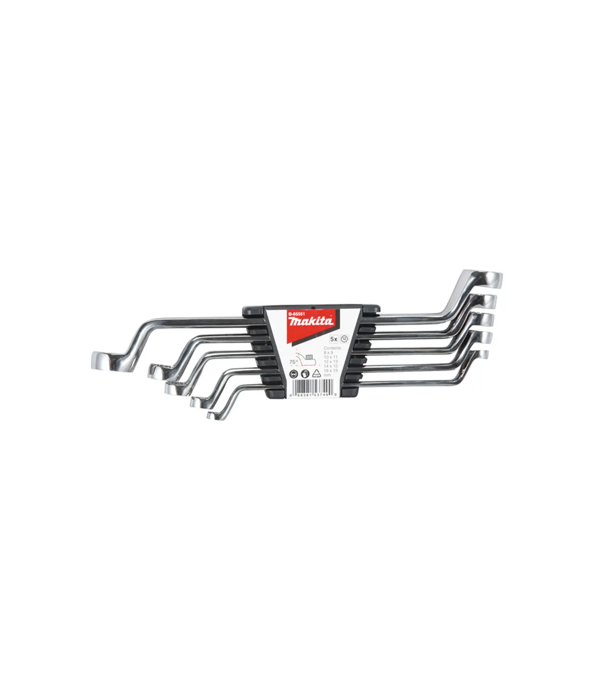 makita-b-65551 Makita - 5-dijelni set okastih ključeva B-65551 8×9, 10×11, 12×13, 14×15, 18×19 mm - Slika 1