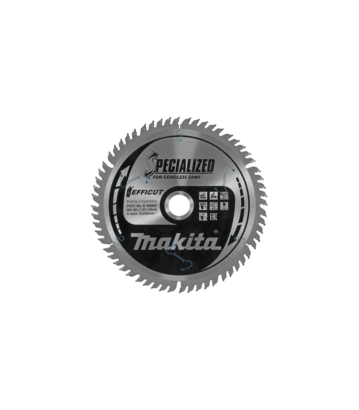makita-b-69864 Makita - TCT list pile EFFICUT za poteznu kombinovanu pilu za drvo 165x20mm 60Z B-69864 - Slika 1