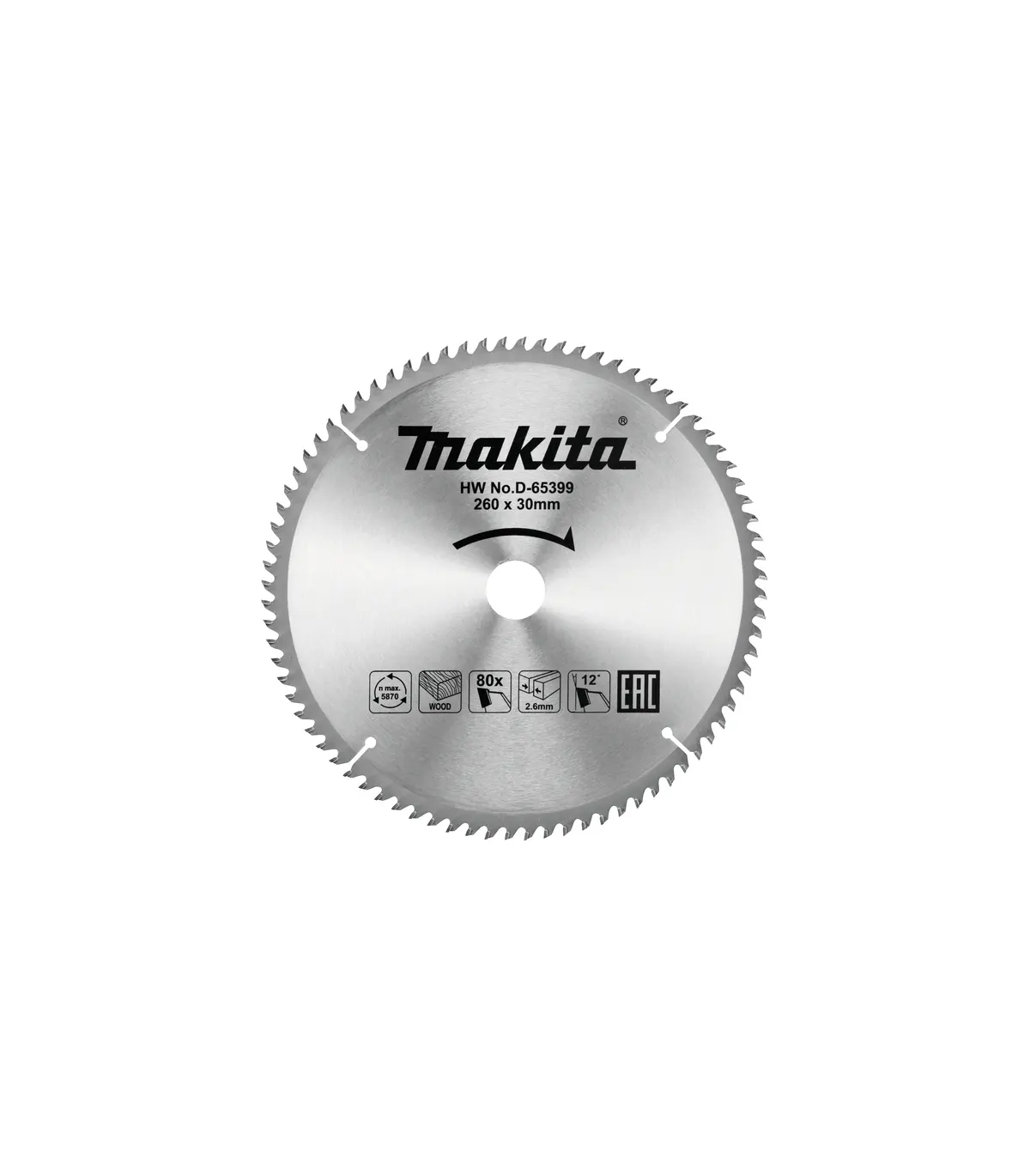 makita-d-65399 Makita - TCT list kružne za drvo za poteznu kombinovanu pilu 260x30mm ZB 80 D-65399 - Slika 1