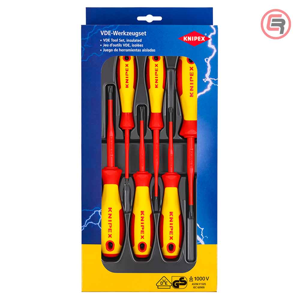 002012V05-00-3 Knipex Garnitura Odvijača SL/SLS VDE 2 križna PH + 2 križna PZ + 2 plosnata / 6 dijelni 1000V – 00 20 12 V05 - Slika 1