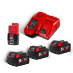 Set M18 NRG-503 punjač M12-18FC + 3x M18 B5 i 1x M12 B2 baterije Milwaukee