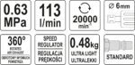BRUSILICA ZRAČNA RAVNA 6 MM ULTRA LIGHT YATO - Slika 2