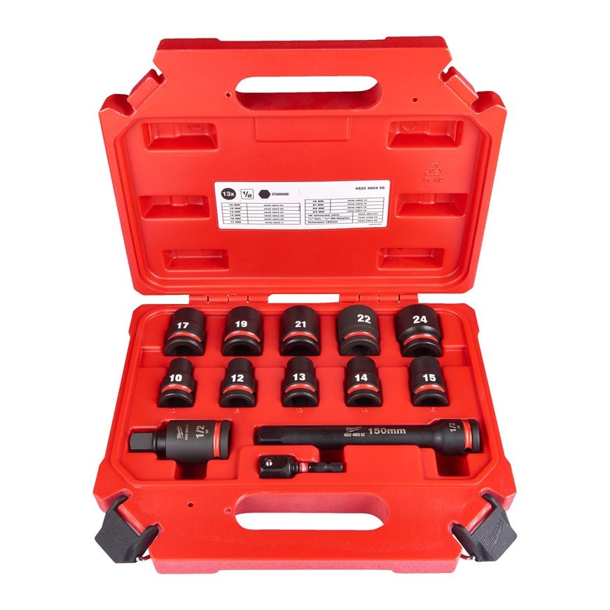 4932480456-Hero_1 SET NASADNIH PLITKIH KLJUČEVA 1/2" 13KOM IMPACT MILWAUKEE - Slika 1