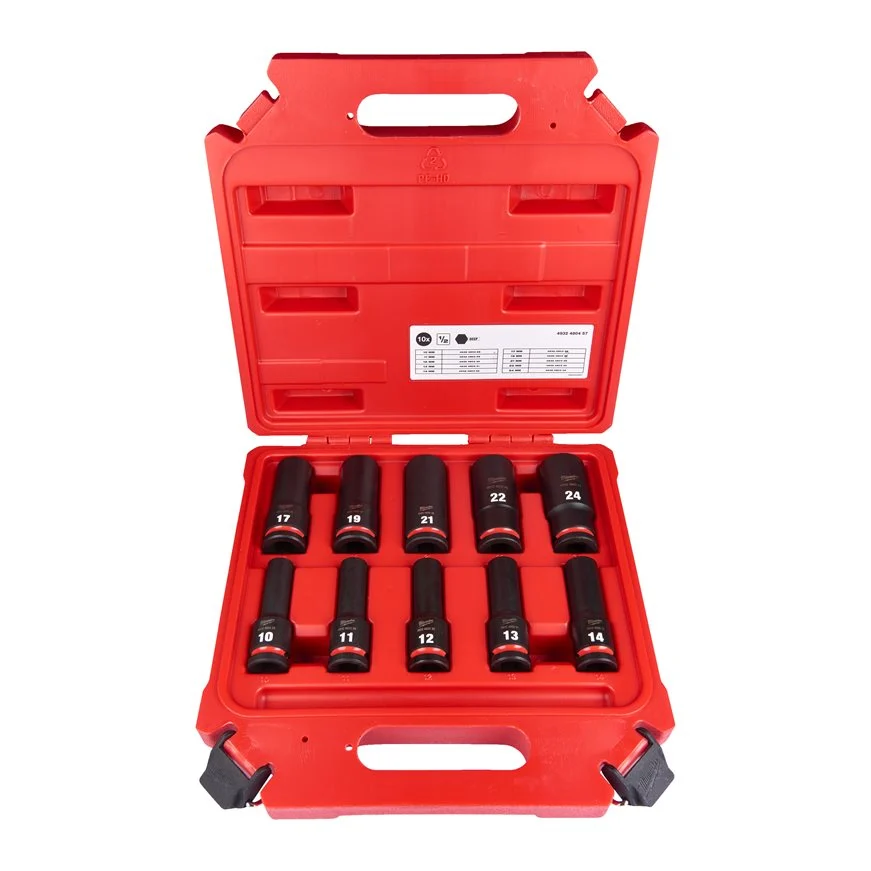 4932480457-Hero_1 SET NASADNIH DUBOKIH KLJUČEVA 1/2" 10KOM IMPACT MILWAUKEE - Slika 1