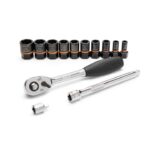SET NAS. KLJUČEVA 1/4" I 3/8" 7-19 MM 13 KOMADA ZA OŠTEĆENE MATICE SATA ST09137 - Slika 2