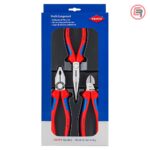 Knipex Set Kliješta Kombinovana + Sječice + Špicasta Ravna / 3 dijelni – 00 20 11