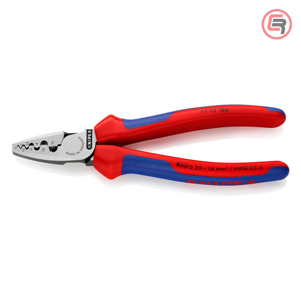 knipex-klijesta-9772180-02-1-crom Knipex Kliješta Za Krimpanje - Stiskanje Završnih Čahura 0,25-16mm2 - 97 72 180 - Slika 1