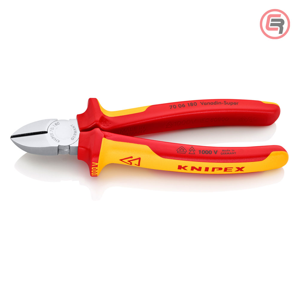 knipex_klijesta_7006180-01-1_crom Knipex Kliješta Bočna Sječa – Sječice 180mm 1000V – 70 06 180 - Slika 1