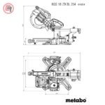 Metabo Pila Kružna Aku KGS 18 LTX BL 254 / 18 V Za Kutno Rezanje Potezna 254 mm (bez baterija i punjača) - 614254850 - Slika 9