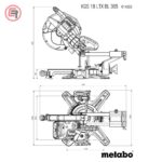Metabo Pila Kružna Aku KGS 18 LTX BL 305 / 18 V Za Kutno Rezanje Potezna 305 mm (bez baterija i punjača) - 614305850 - Slika 12