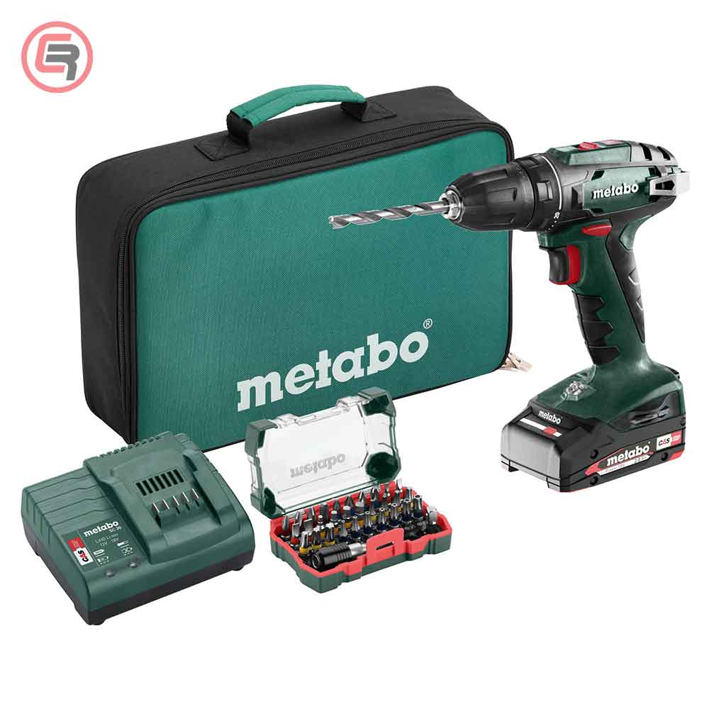 metabo-bs18-0220458S_51-crom Metabo Bušilica-Odvijač Aku BS 18 1 x AKU (2,0 Ah) SC 30 U Torbi + Bit - Box SP – 602207580 - Slika 1