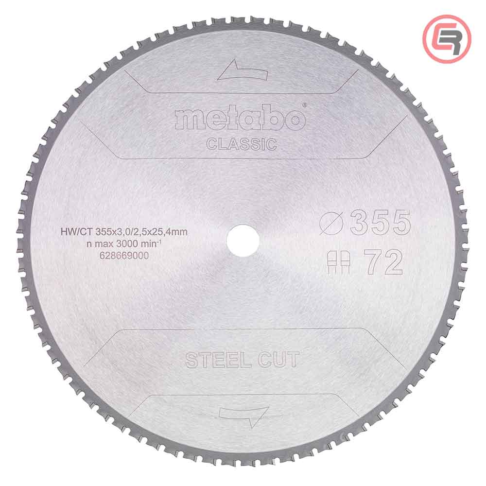 metabo-list-pile-steel-cut-classic-2866900S_51-crom Metabo List Kružne Pile Za Metal 355 x 3,0 / 2,5 x 25,4 / Z = 72 Steel Cut Classic – 628669000 - Slika 1