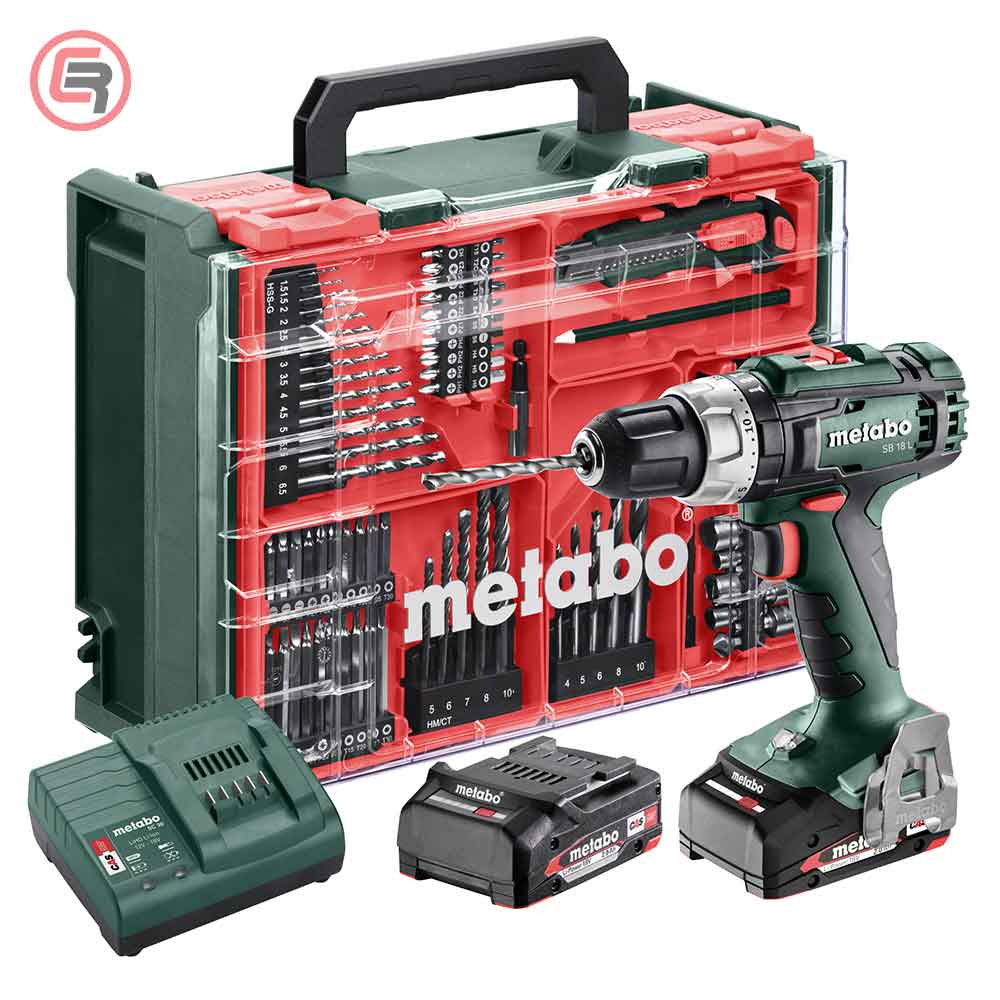 metabo-sb18l-0231771S_51-crom Metabo Bušilica - Odvijač Aku Udarna SB 18 L Set 2 x AKU (2,0 Ah) SC 36 Mobile WorkShop – 602317710 - Slika 1