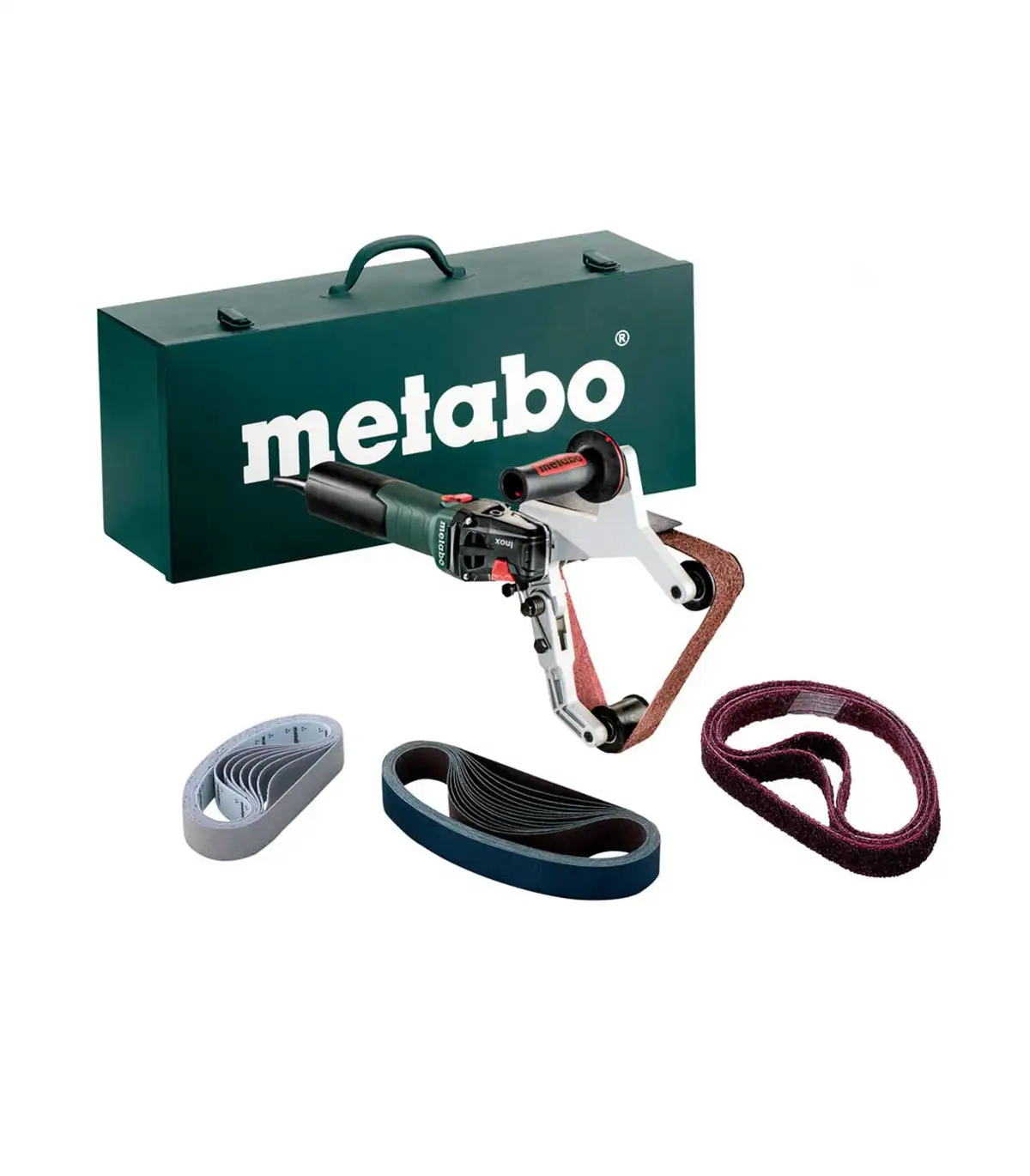 001-metabo-602243500 metabo tračna brusilica u setu za inox cijevi 1.550w rbe 15 180