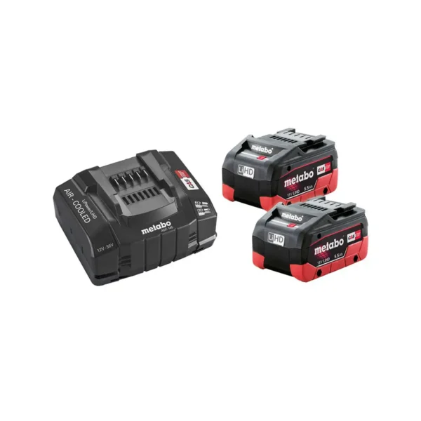 metabo set baterija se 18 v / 2×5.5 ah lihd + brzi punjač asc 145