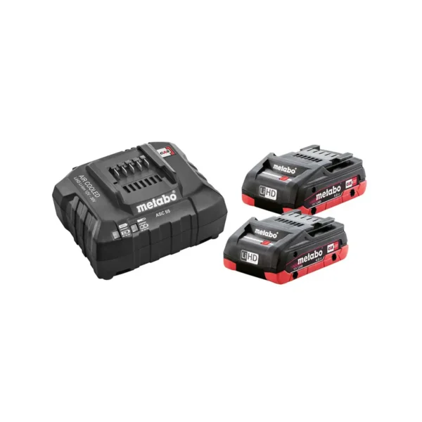 netabo set baterija se 18 v / 2×4.0 ah lihd + punjač asc 55
