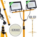 LED reflektor 2x100W s teleskopskim konstrukcijskim stativom i kabelom 4500K