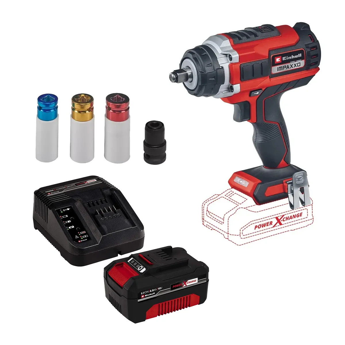4510070 Einhell aku udarni odvijač Power X-Change Brushless IMPAXXO 18/400 – KIT 4 - Slika 1
