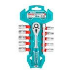 TOTAL 12-dijelni set ključeva 1/4″ nastavci (džepni)/  INDUSTRIAL (THT14114126)