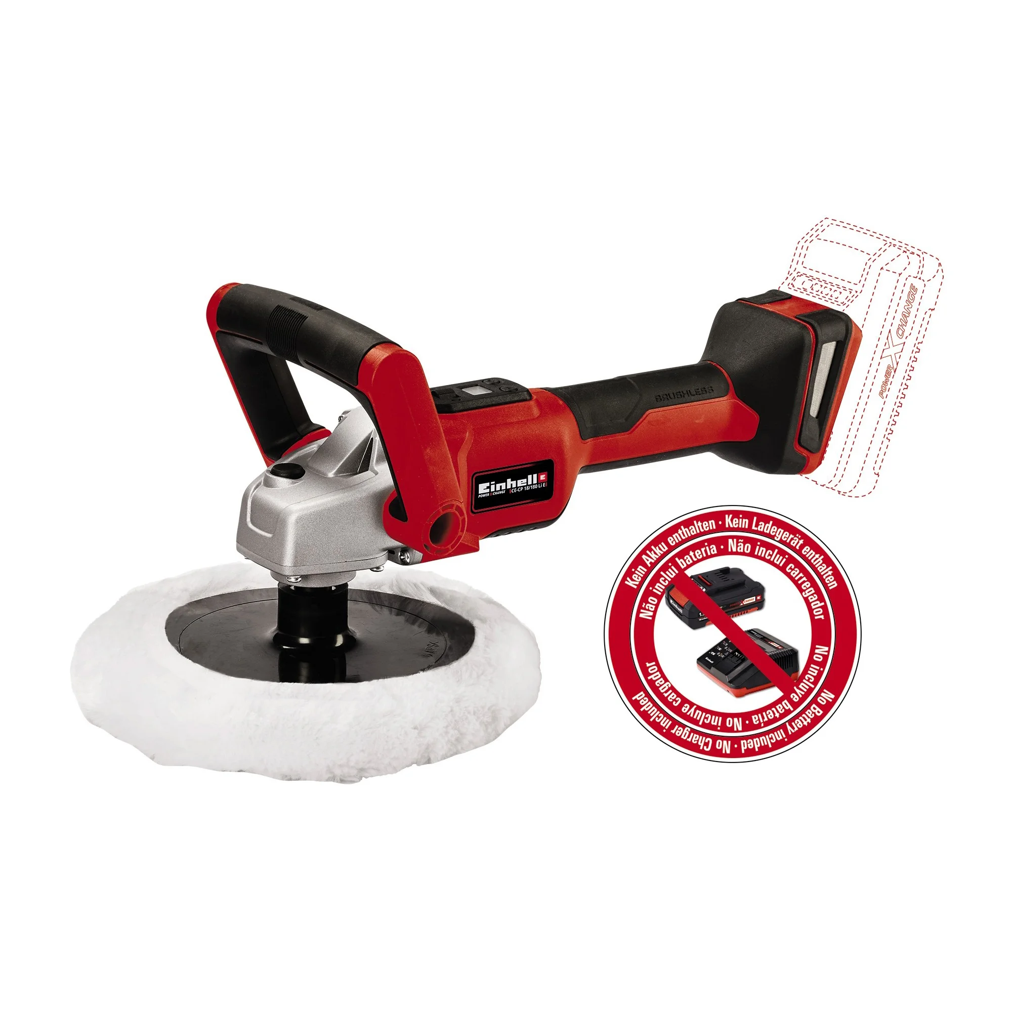 CE-CP-18-180.jpg Einhell aku brusilica za poliranje polirka Power X-Change CE-CP 18/180 Li E-Solo - Slika 1