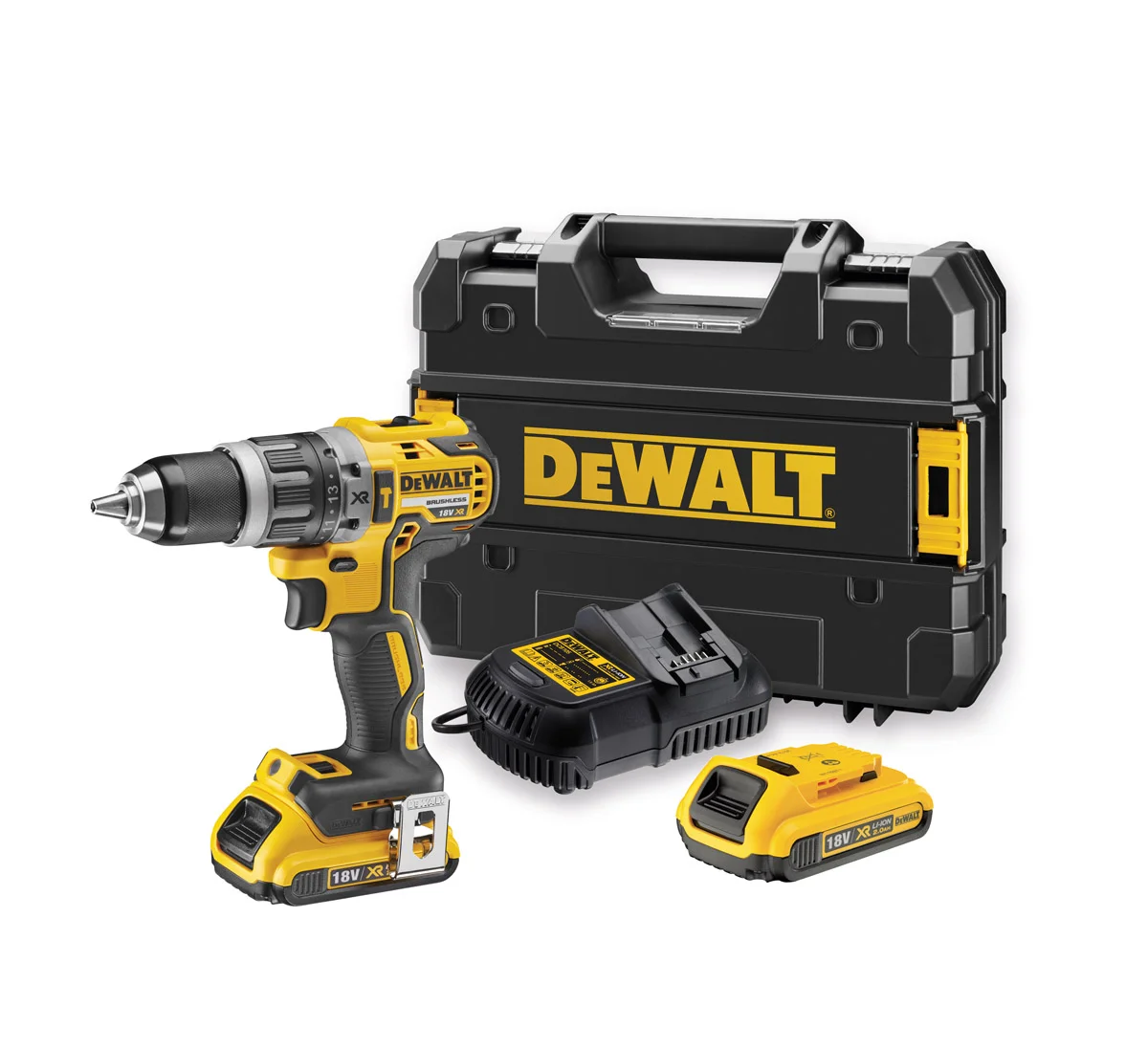 DCD796D2.jpg DeWALT aku udarna bušilica XR BRUSHLESS DCD796D2-QW 18V 2×2.0Ah - Slika 1