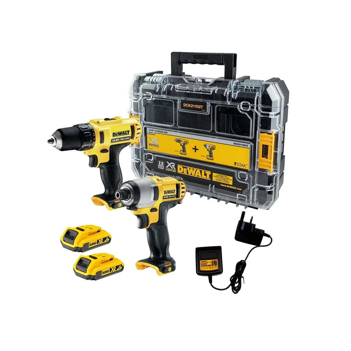 DCK211D2T DeWalt set aku bušilica i odvijač 12V 2×2.0 Ah DCK211D2T - Slika 1