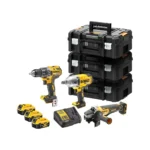 DeWALT set aku bušilica, aku udarni odvijač i aku brusilica BRUSHLESS 18V 3x5Ah DCKM009