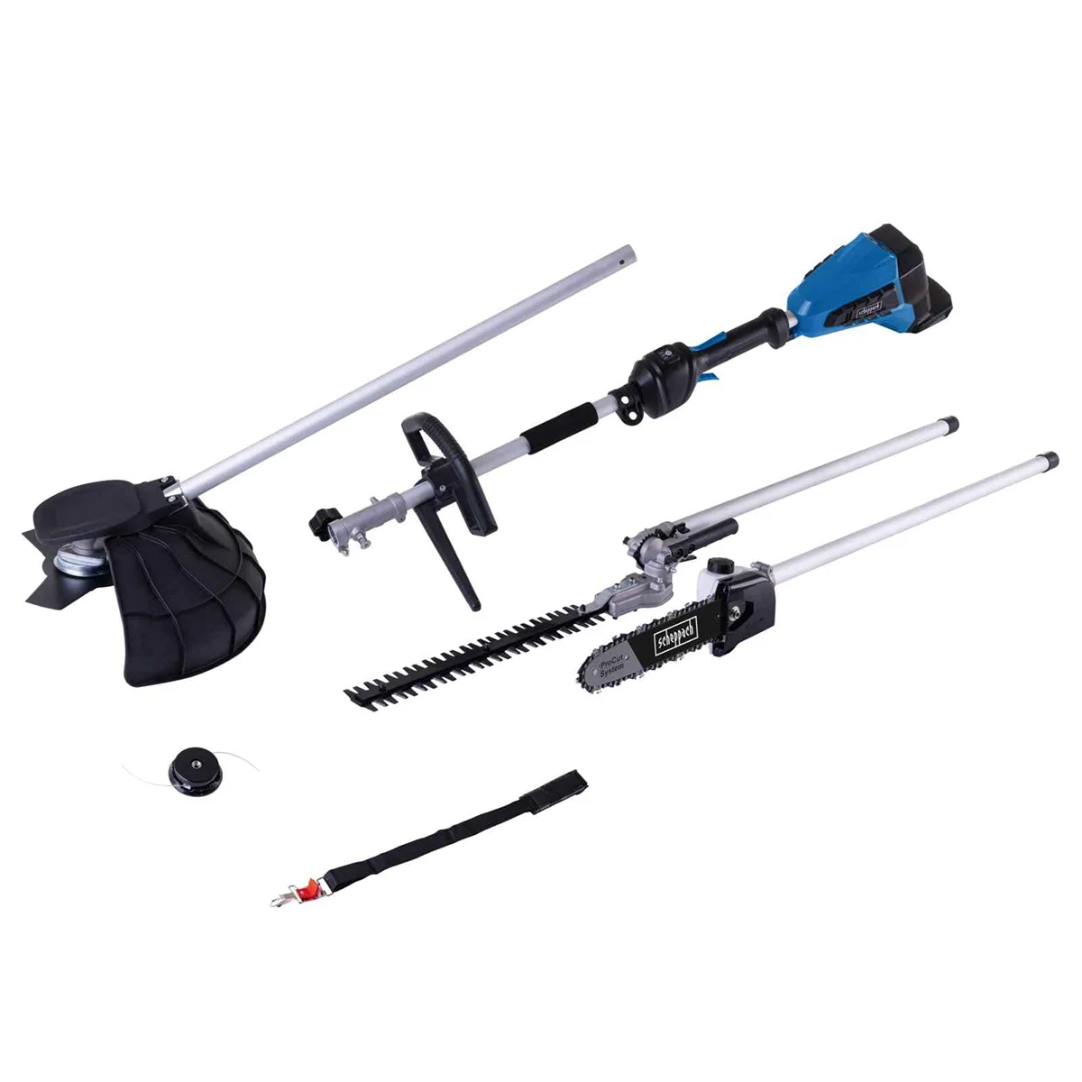 Scheppach-aku-multifunkcionalni-trimer-Brushless-4u1-MFH400-X-Solo- Scheppach aku multifunkcionalni trimer Brushless 4u1 IXES BC-MFH400-X – Solo - Slika 1