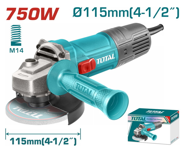 TG10711556 TOTAL električna kutna brusilica 750W, 12000rpm/115mm/ INDUSTRIAL (TG10711556) - Slika 1