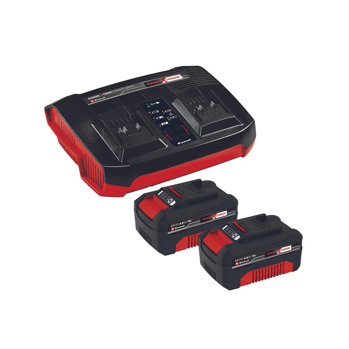 Twincharger Einhell set punjač Twincharger i baterije Power X-Change Starter kit 2 x 4Ah - Slika 1