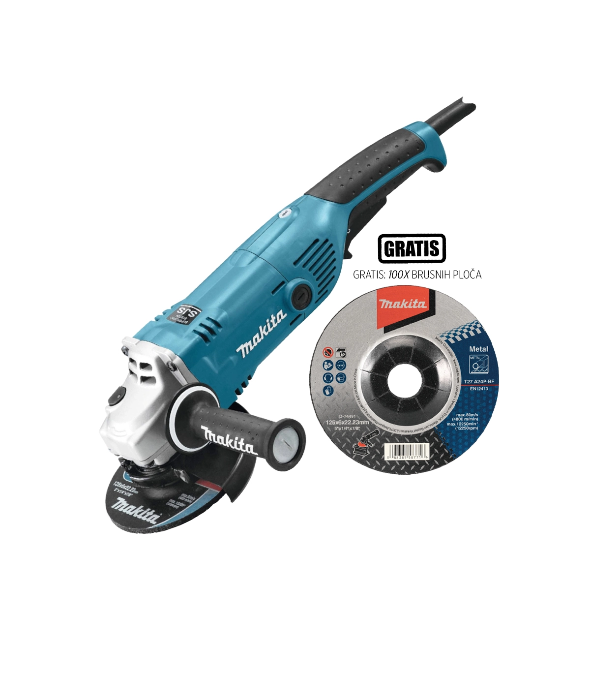 makita-ga5021 makita kutna brusilica ga5021 + poklon: 100 kom. brusnih ploča