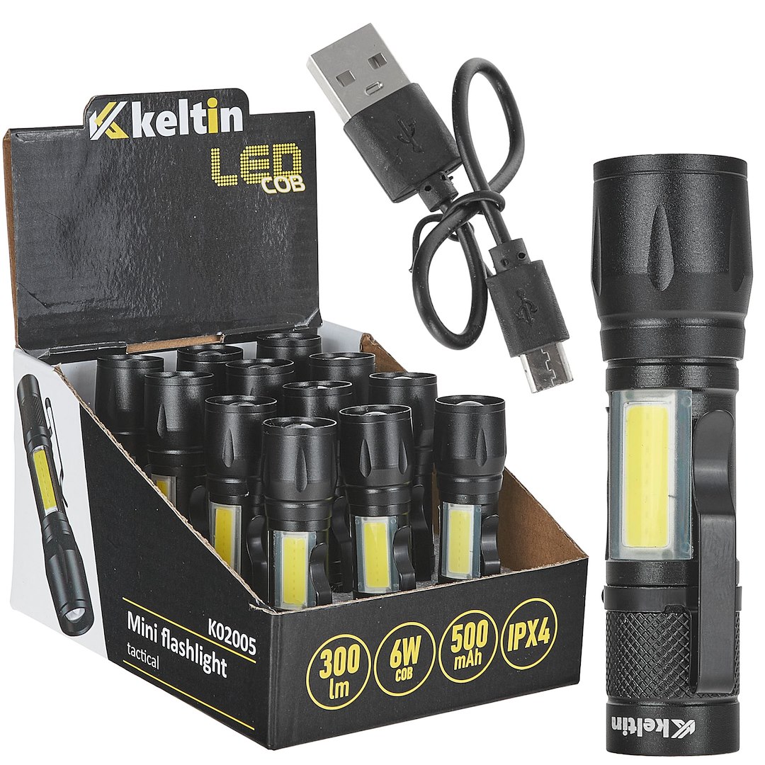 11961_0_18518460 Mini taktička svjetiljka LED COB 10W 500mAh 500lm IPX5 - Slika 1