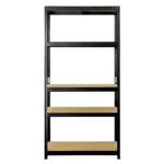 POLICA METAL/DRVO 180 X 90 X 40 cm/5 POLICA/ 875 kg CRNA- P2H - Slika 2