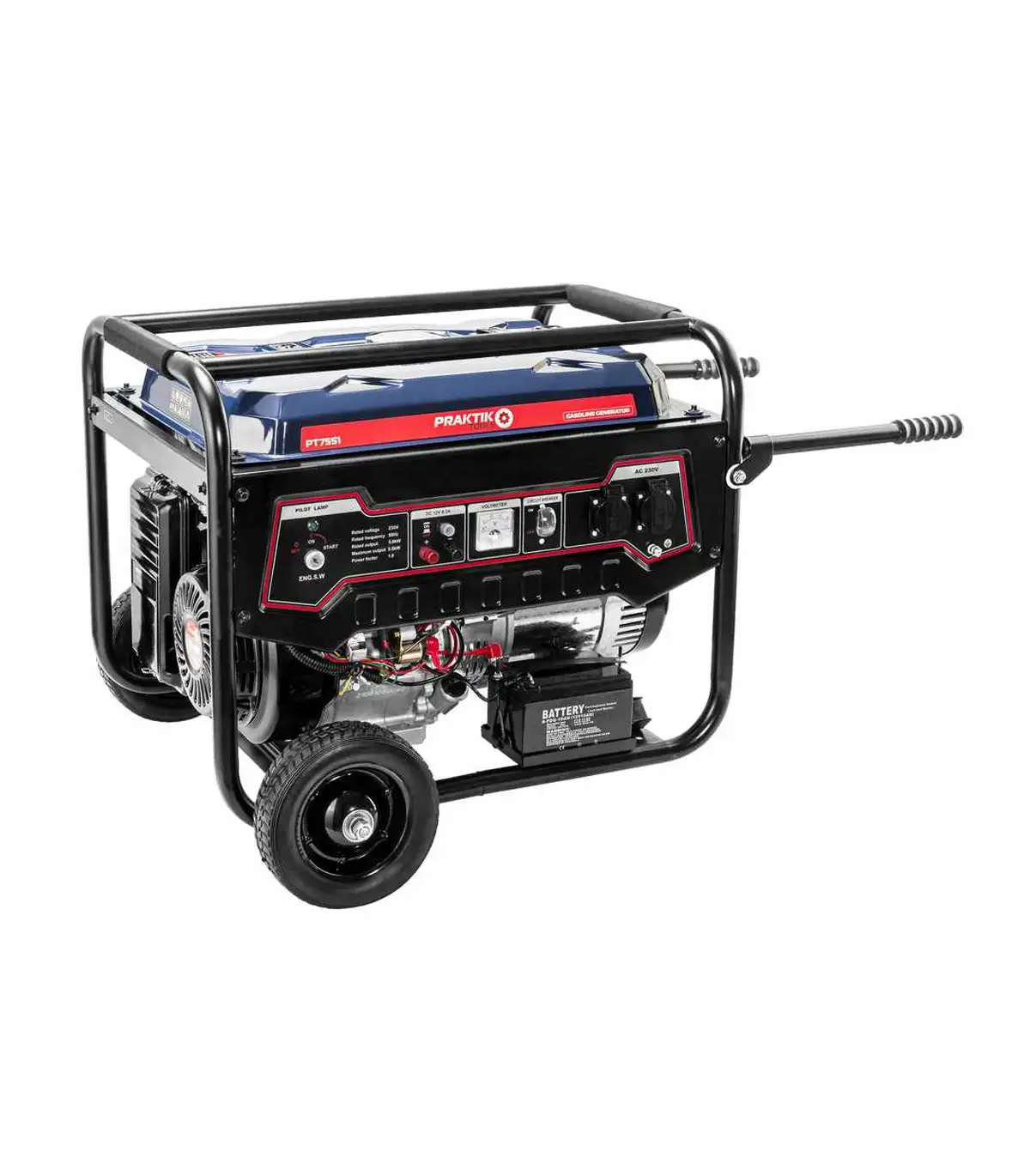 001-praktik-pt7551 Praktik Tools – Benzinski agregat 5,5 kW, elektrostart PT7551 - Slika 1