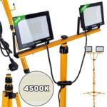 LED reflektor 2x50W s teleskopskim konstrukcijskim stativom i kabelom 4500K - Slika 6